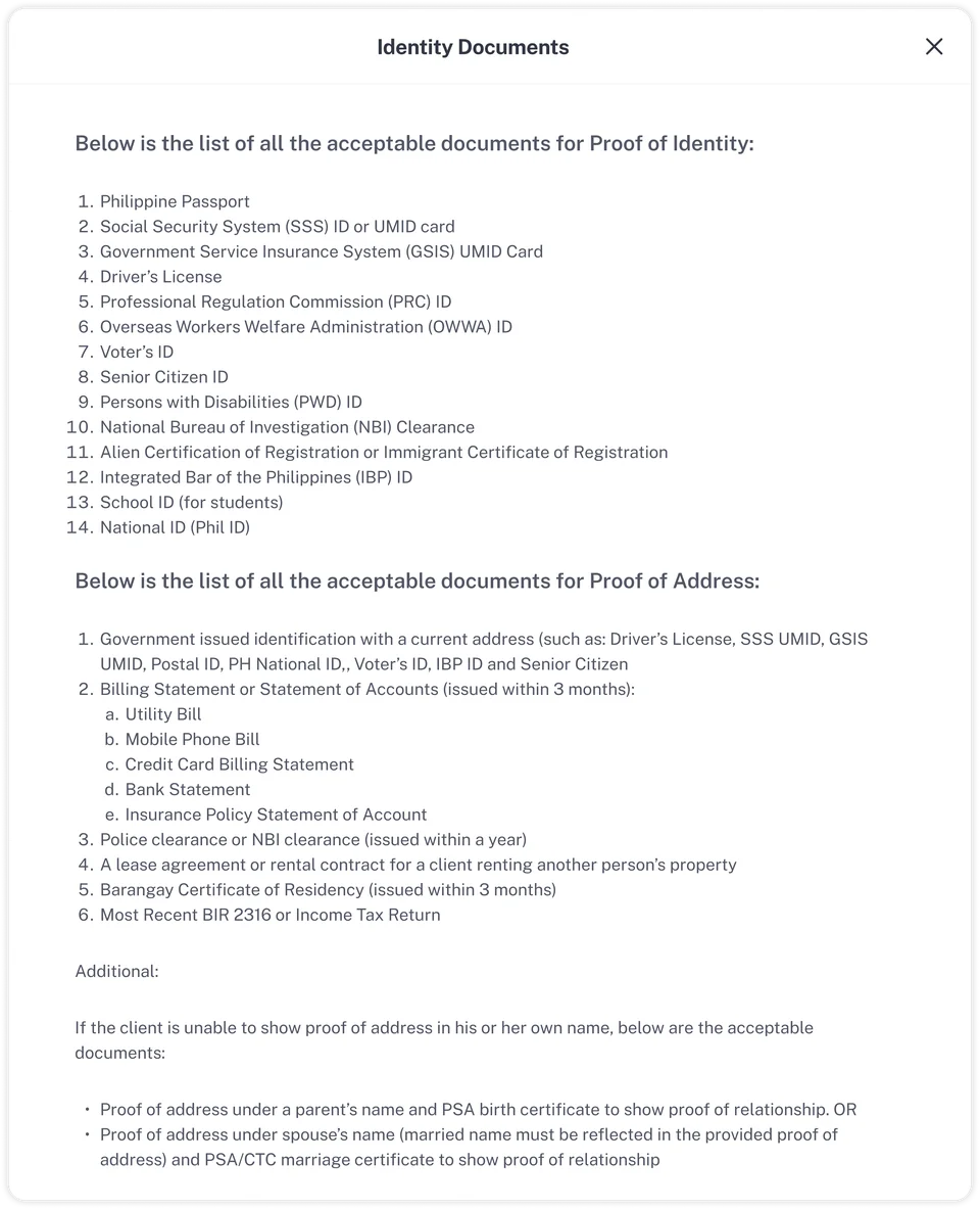 Before: full document list dumped to users